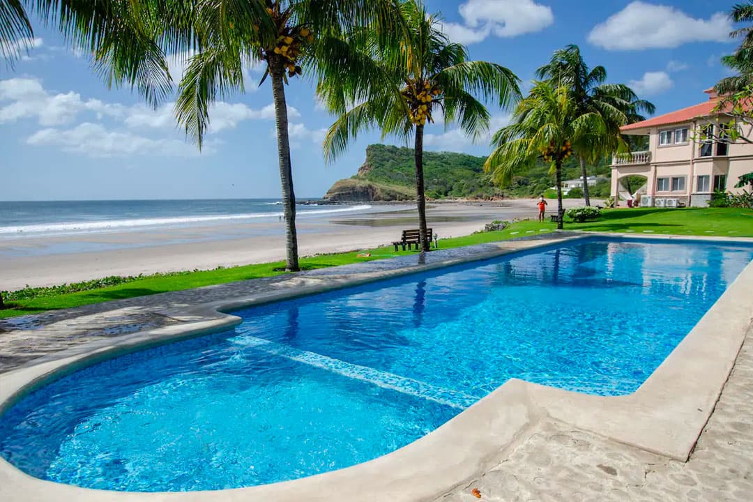 Villas Iguana swimming pool, looking toward Los Perros point